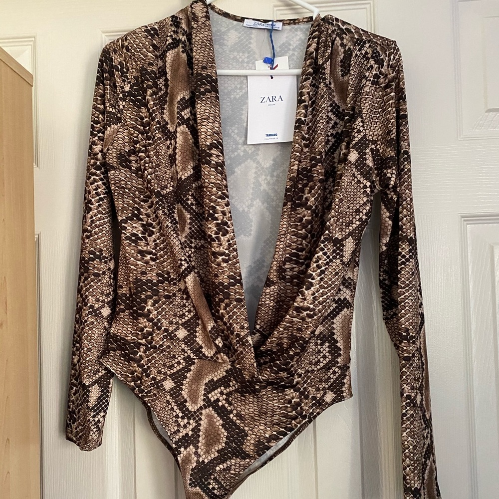 Zara Animal Print Bodysuit M